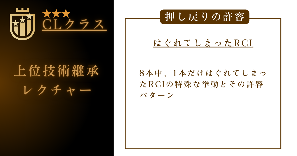 8本のRCIの内、1本だけ違う挙動をしてしまう原因とそれを許容してエントリーできるFX手法